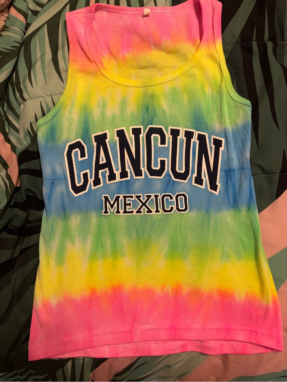 Cancun Mexico KTie-Dye Tank Top - Multicolor